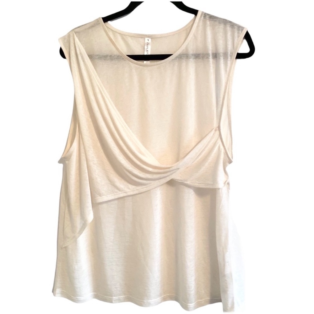 Fabletics sheer ivory top
